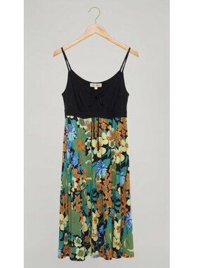 Anthropologie RIC RAC Floral TANK/Dress Women SZ M RAYON/SILK/POLY